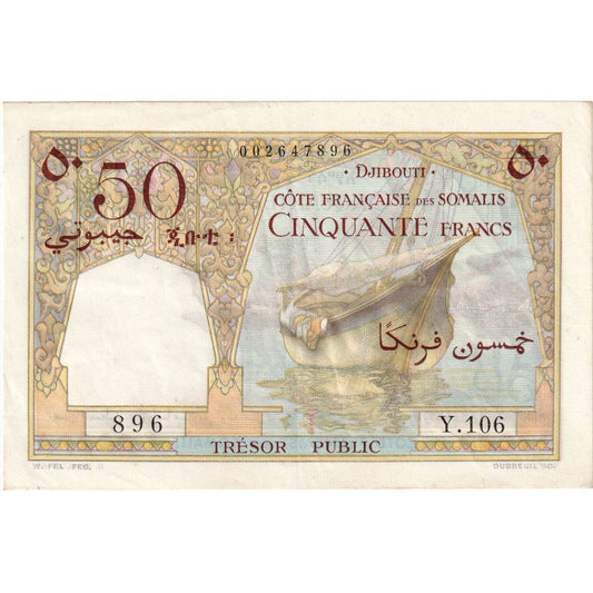 francúzsky Somaliland, 
  
  50 frankov, 
  
  Nedatované (1952)