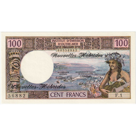 Nové Hebridy, 
  
  100 frankov, 
  
  1977