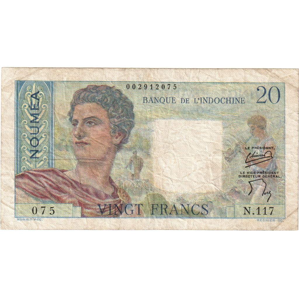 Nová Kaledónia, 
  
  20 frankov, 
  
  1951-1963