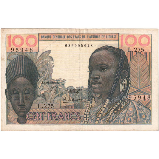 štáty západnej Afriky, 
  
  100 frankov, 
  
  1960