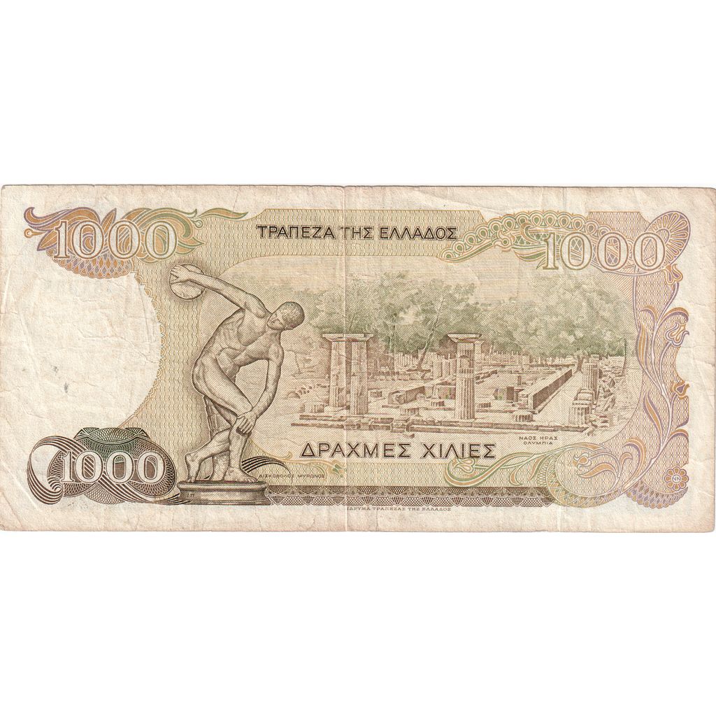 bankovka, 
  
  Grécko, 
  
  1000 drachiem