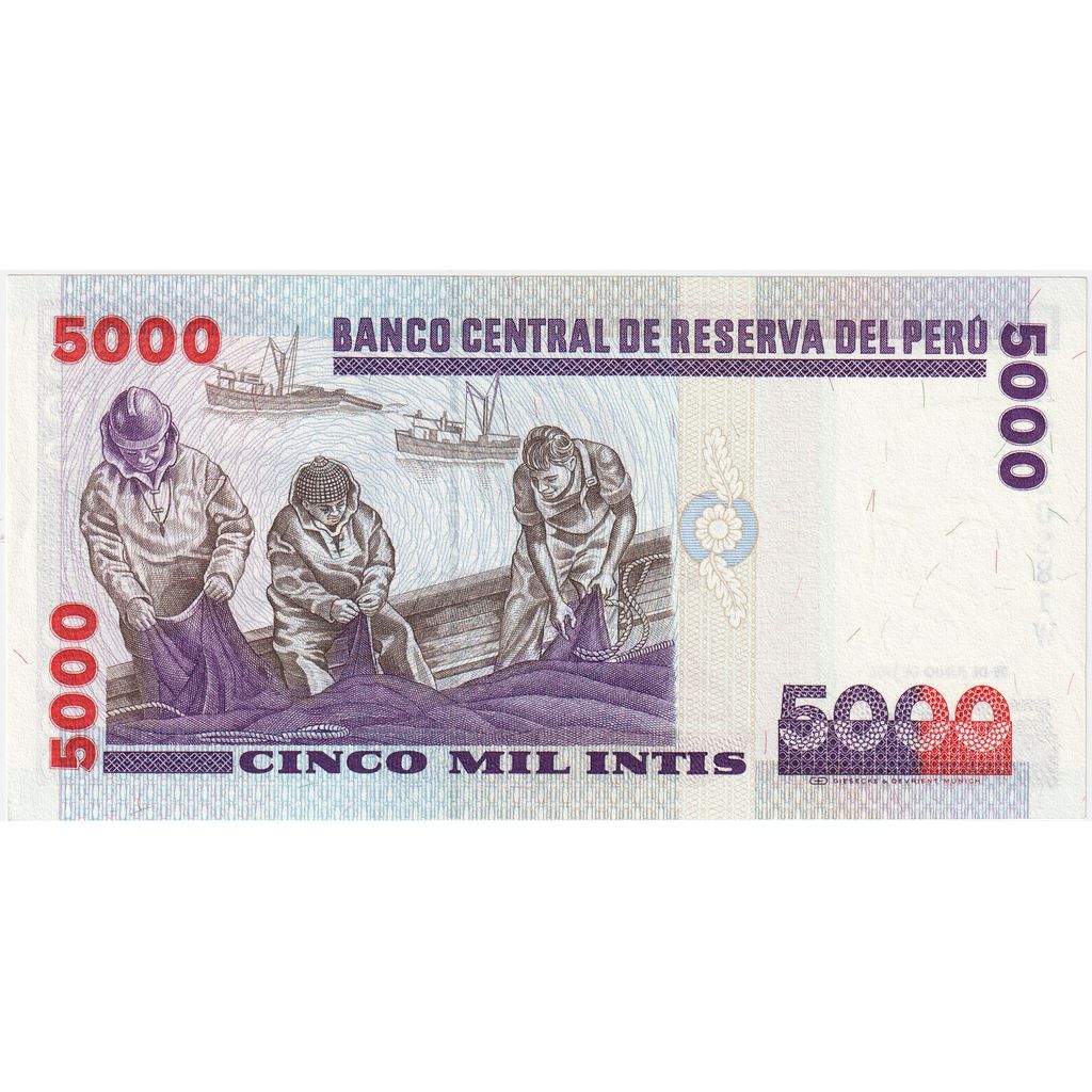 peru, 
  
  5000 Intis, 
  
  1988-06-28