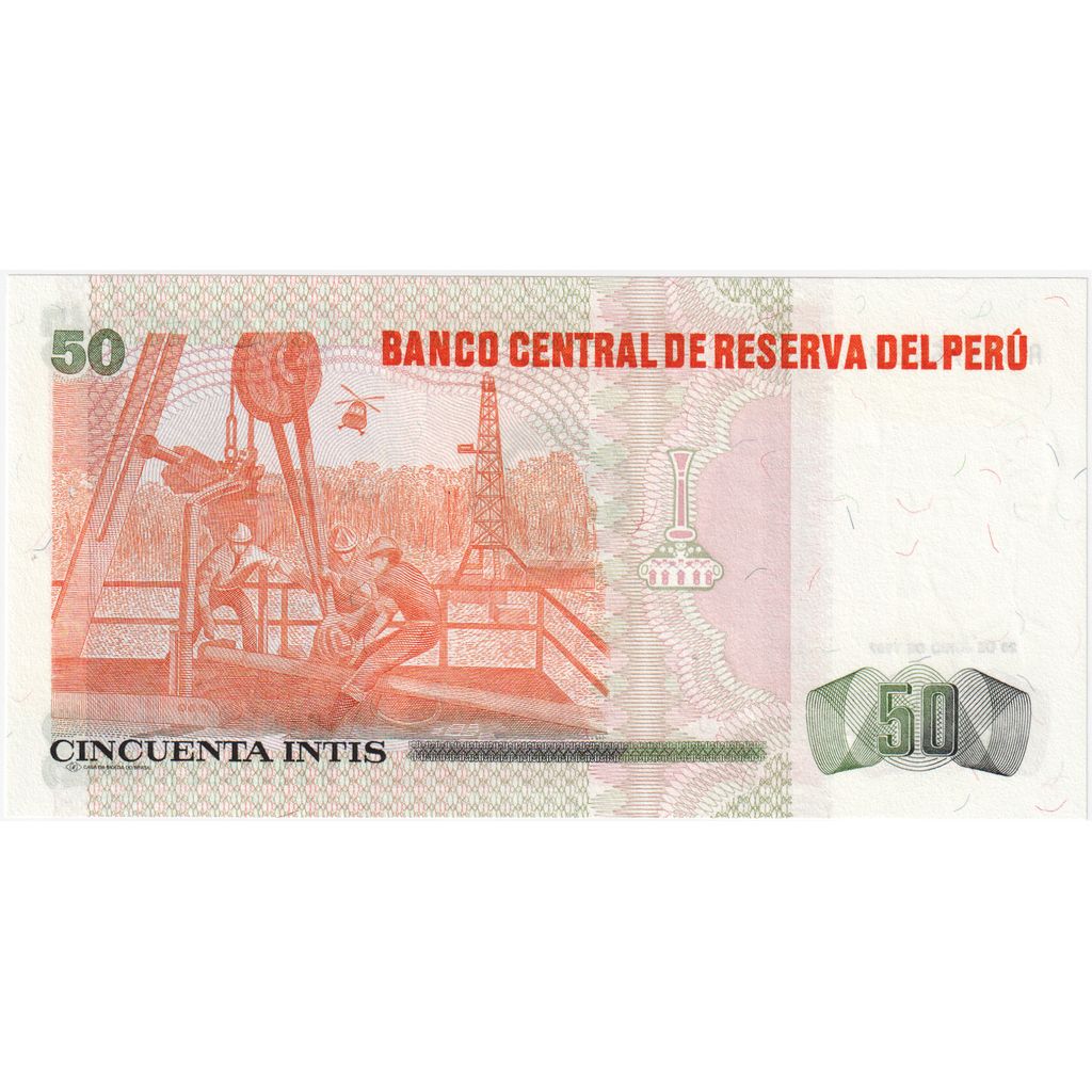 peru, 
  
  50 Intis, 
  
  1987-06-26