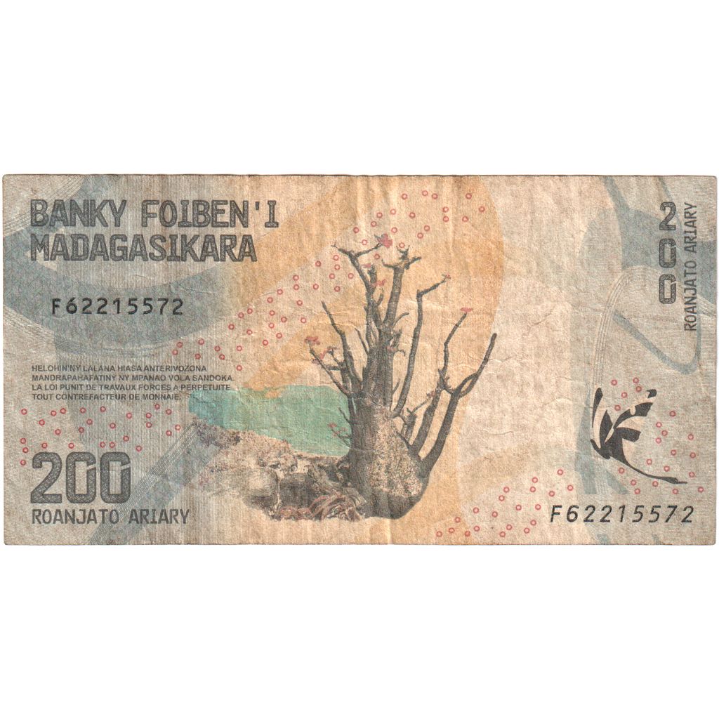 Madagaskar, 
  
  200 Ariary, 
  
  EF(40-45)