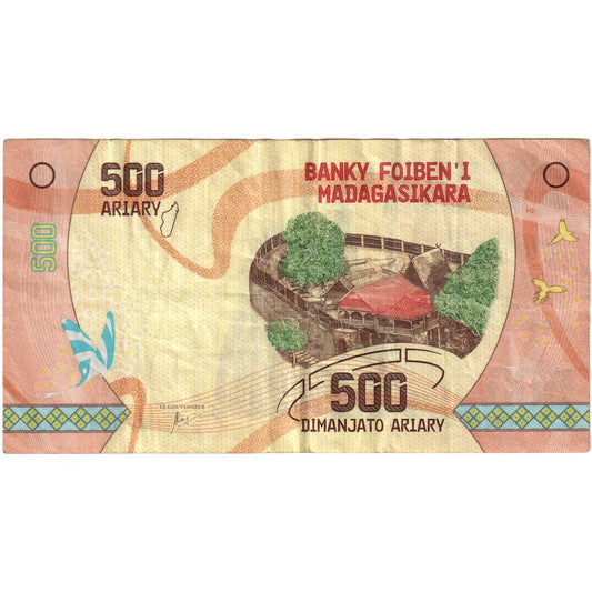 Madagaskar, 
  
  500 ariary, 
  
  VF(30-35)