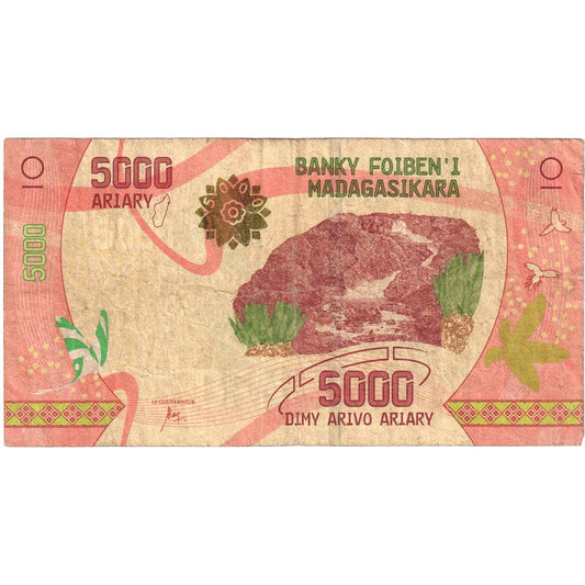 Madagaskar, 
  
  5000 ariary, 
  
  VF(20-25)