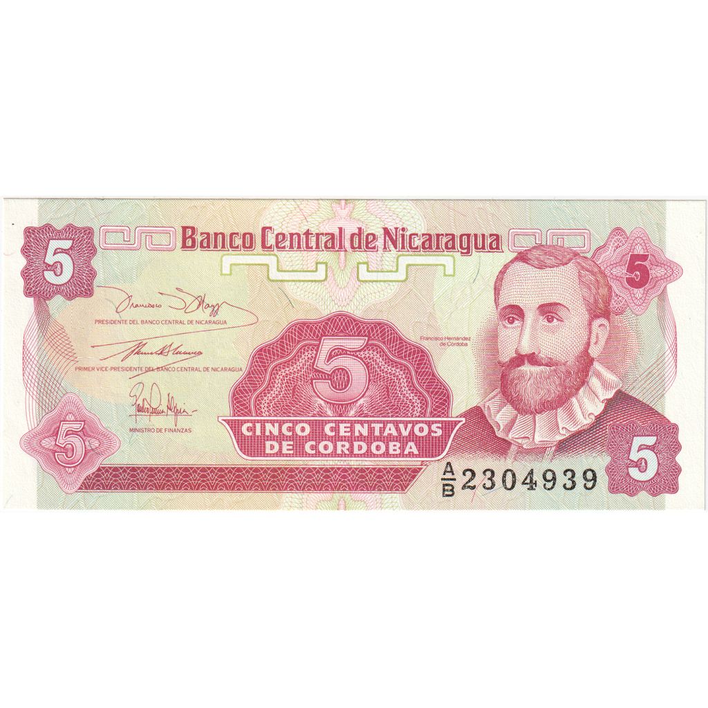 Nikaragua, 
  
  5 Centavos, 
  
  UNC(65-70)