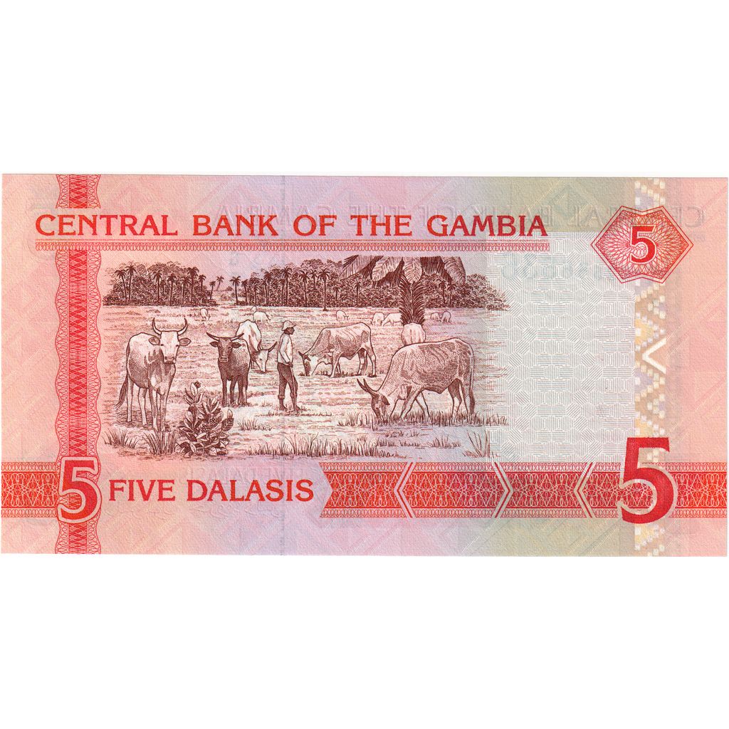 Gambia, 
  
  5 Dalasis, 
  
  UNC(65-70)