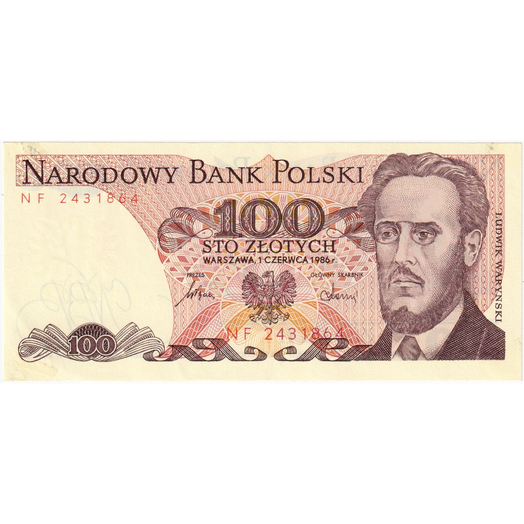 Poľsko, 
  
  100 zlotých, 
  
  12.12.1986