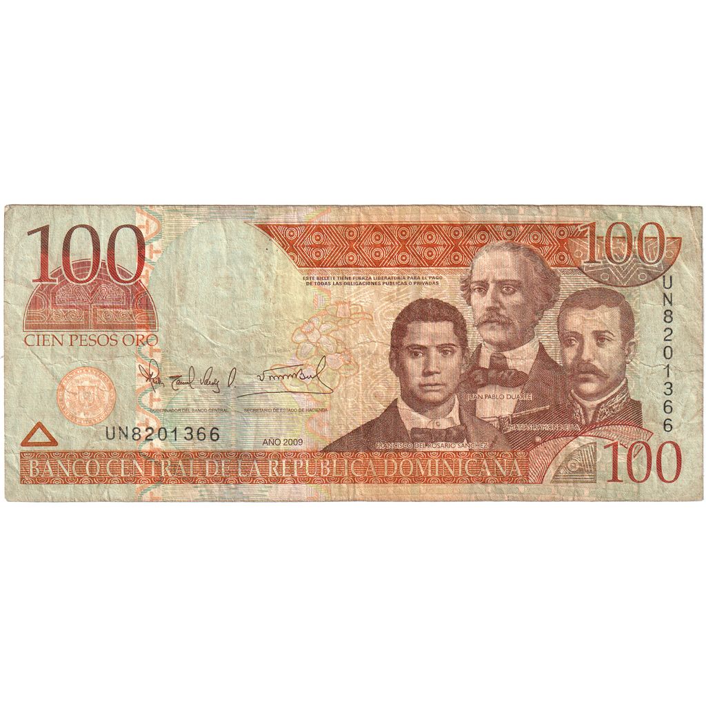 Dominikánska republika, 
  
  100 pesos oro, 
  
  VF(20-25)