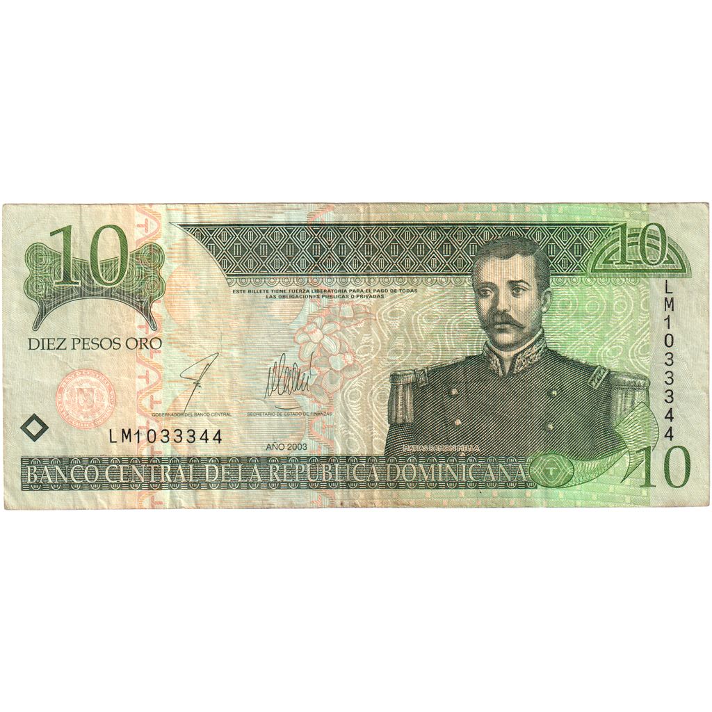 Dominikánska republika, 
  
  10 pesos oro, 
  
  EF(40-45)