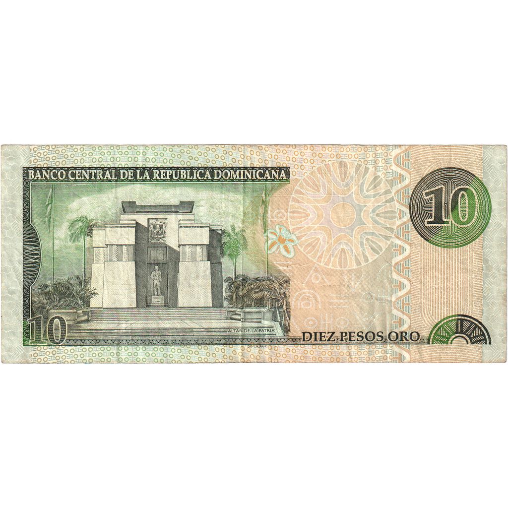 Dominikánska republika, 
  
  10 pesos oro, 
  
  EF(40-45)