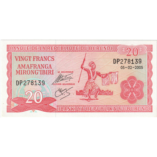 Burundi, 
  
  20 frankov, 
  
  2005-02-05