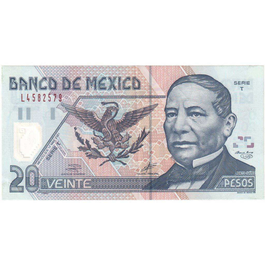 Mexiko, 
  
  20 pesos, 
  
  2001-05-17