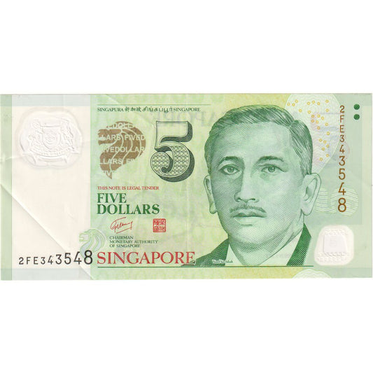 Singapur, 
  
  5 dolárov, 
  
  VF(20-25)