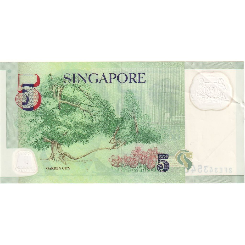 Singapur, 
  
  5 dolárov, 
  
  VF(20-25)