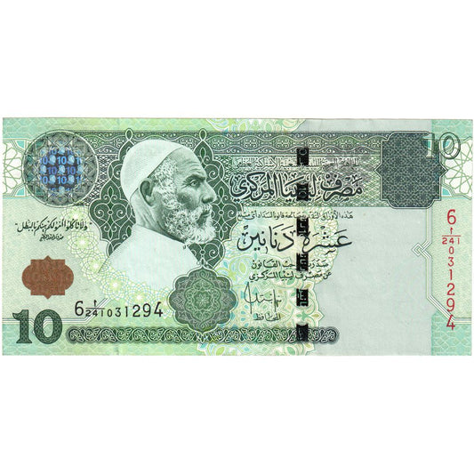 Líbya, 
  
  10 dinárov, 
  
  UNC(65-70)