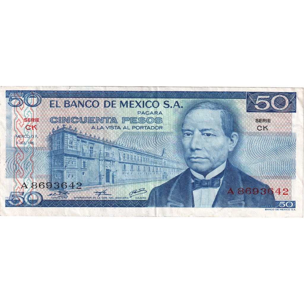 Mexiko, 
  
  50 pesos, 
  
  1976-07-08