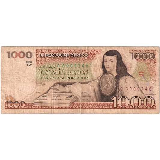 Mexiko, 
  
  1000 pesos, 
  
  1983-05-13