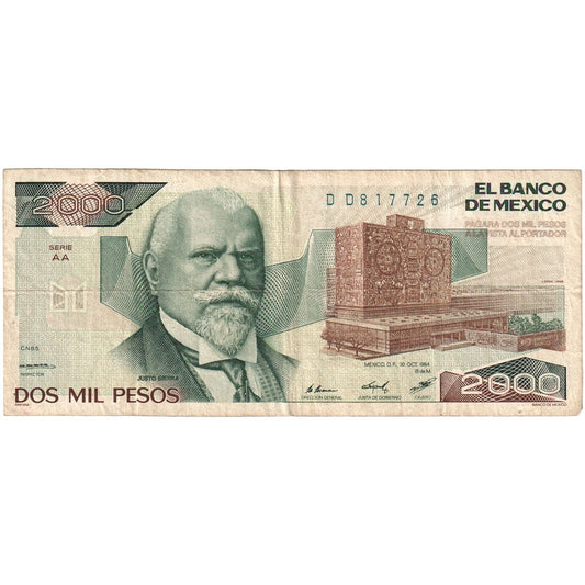 Mexiko, 
  
  2 000 pesos, 
  
  1984-10-30