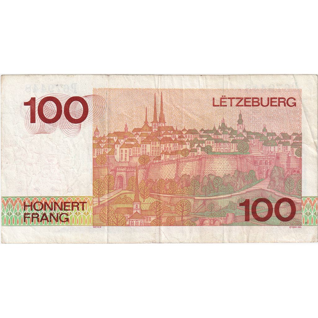 Luxembursko, 
  
  100 frankov, 
  
  VF(30-35)