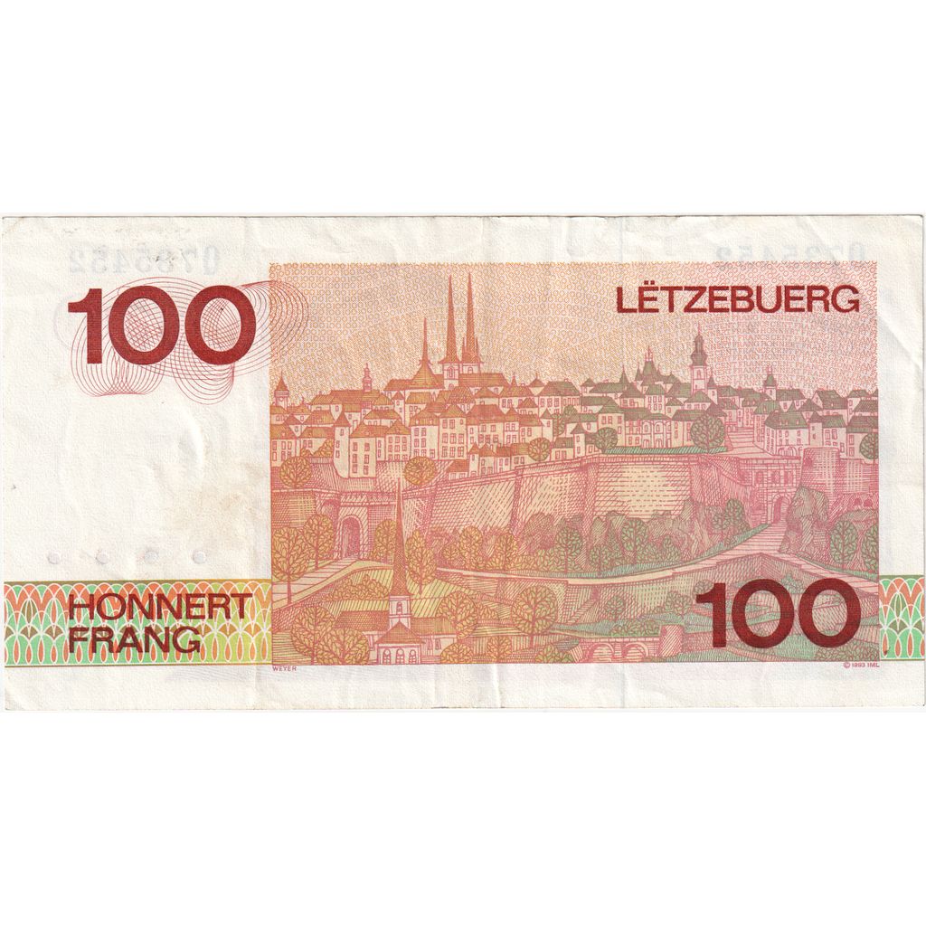 Luxembursko, 
  
  100 frankov, 
  
  EF(40-45)