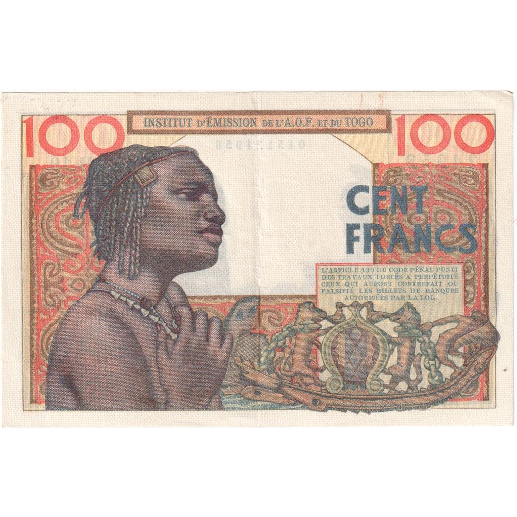 francúzska západná Afrika, 
  
  100 frankov, 
  
  1956-10-23