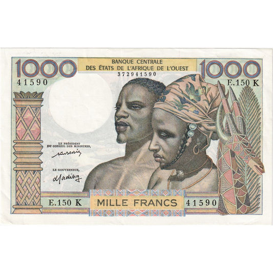 štáty západnej Afriky, 
  
  1000 frankov, 
  
  UNC(63)