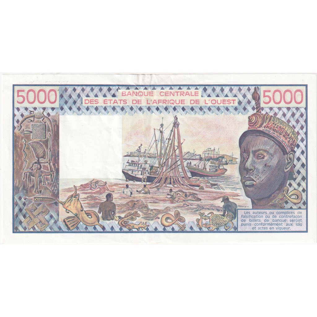 štáty západnej Afriky, 
  
  5000 frankov, 
  
  UNC(60-62)