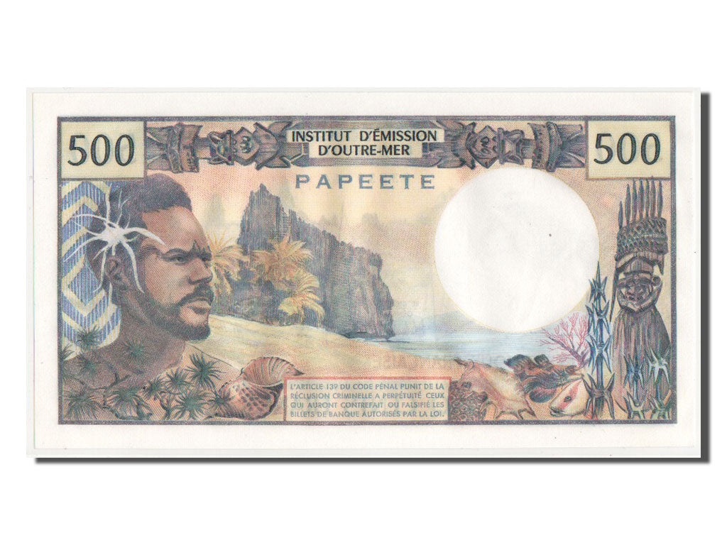 bankovka, 
  
  Tahiti, 
  
  500 frankov