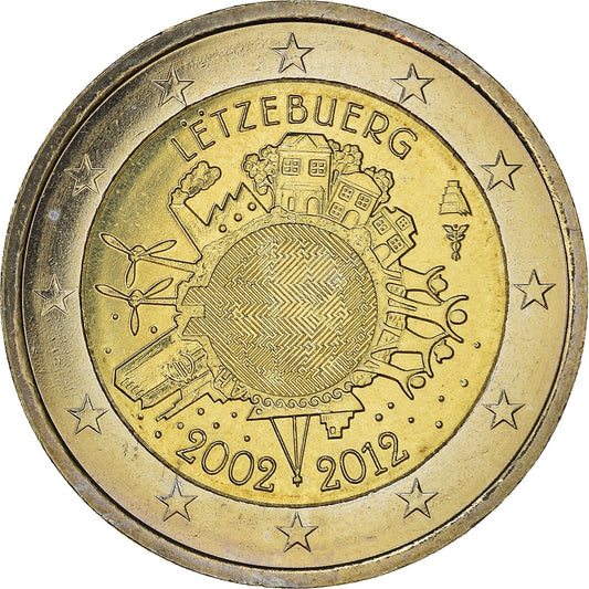 Luxembursko, 
  
  2 eurá, 
  
  Euro 2002-2012