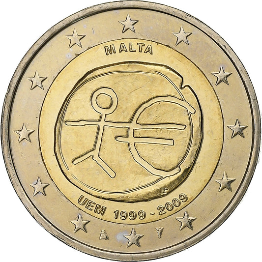 malta, 
  
  2 eurá, 
  
  Európska menová únia