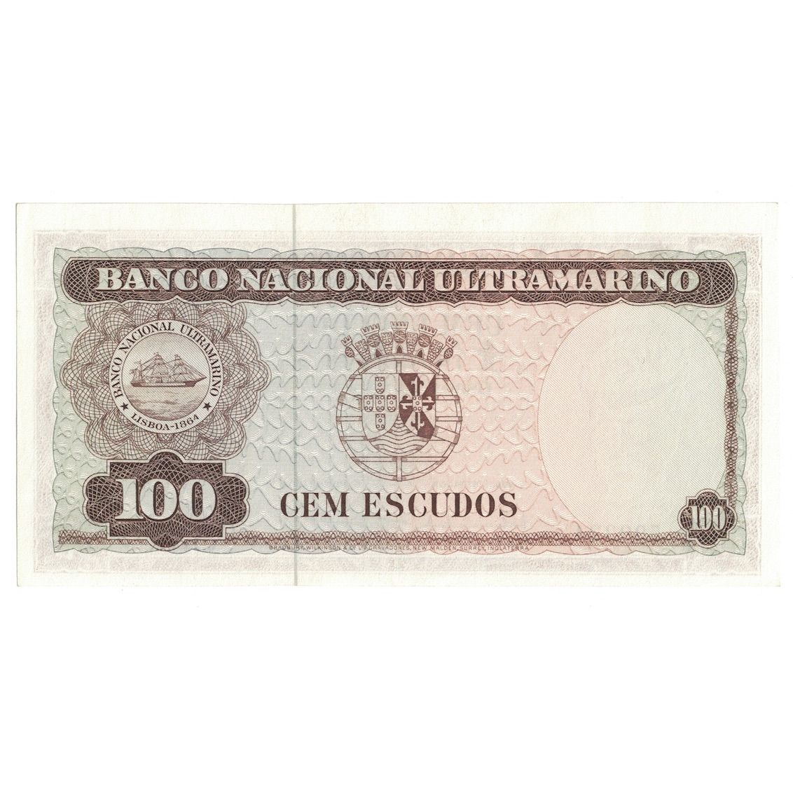 bankovka, 
  
  Timor, 
  
  100 Escudos