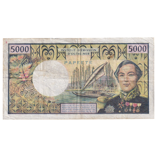 bankovka, 
  
  Tahiti, 
  
  5000 frankov