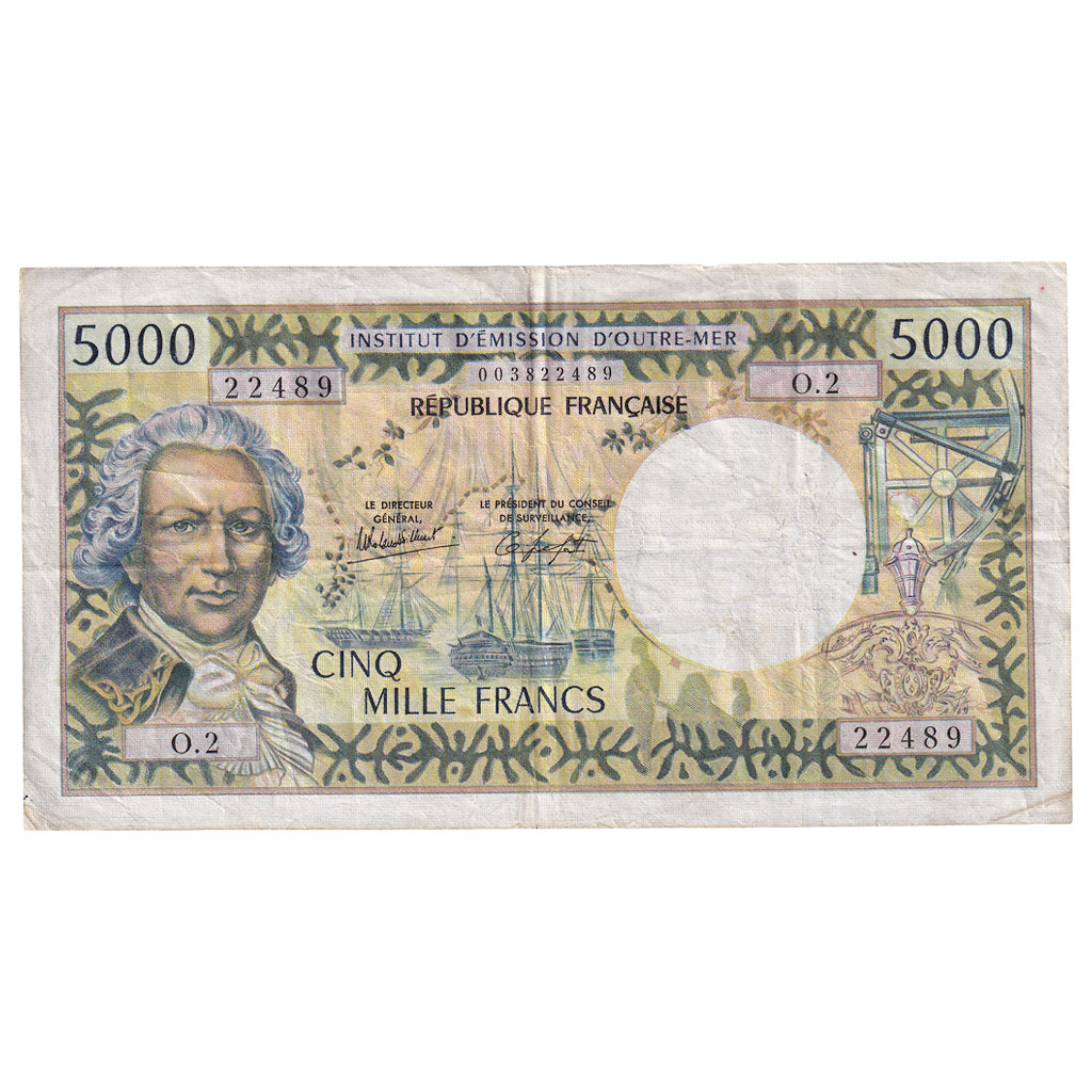 bankovka, 
  
  Tahiti, 
  
  5000 frankov