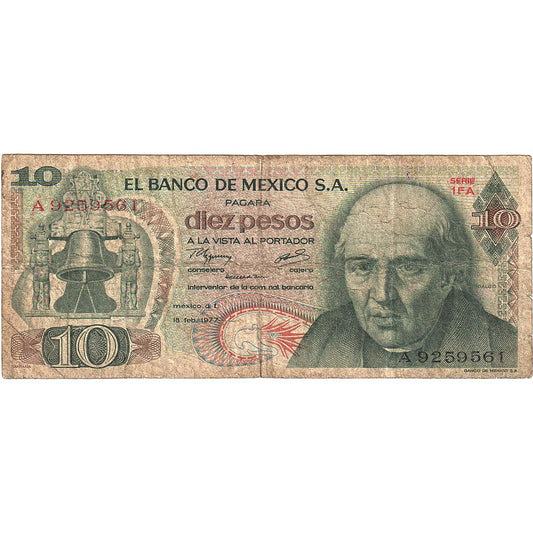 Mexiko, 
  
  10 pesos, 
  
  1975