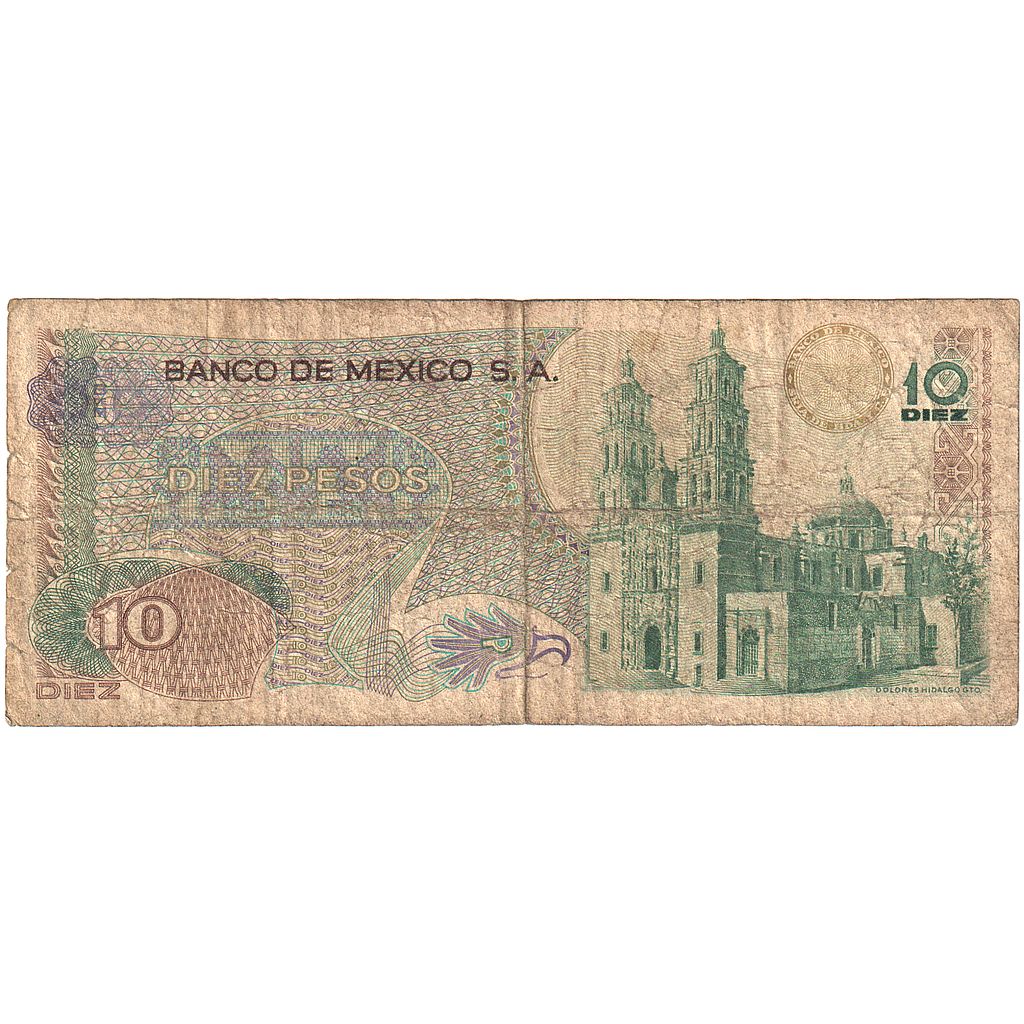 Mexiko, 
  
  10 pesos, 
  
  1975