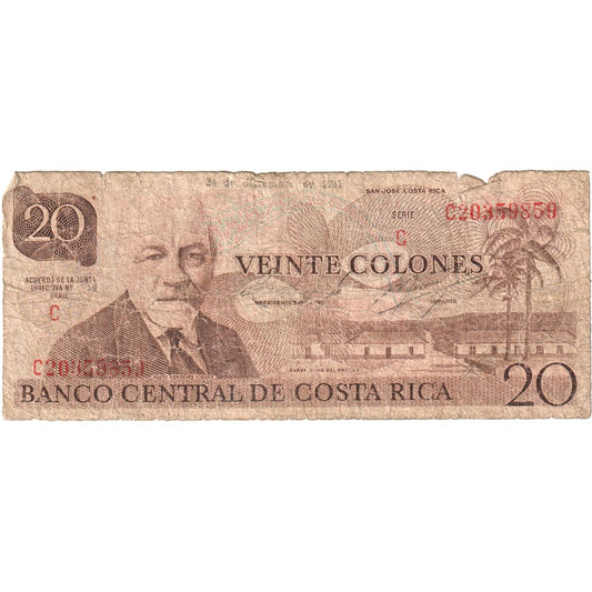 Kostarika, 
  
  20 Colones, 
  
  1981-12-24