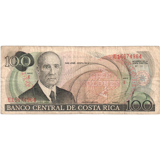 Kostarika, 
  
  100 Colones, 
  
  1981-12-24