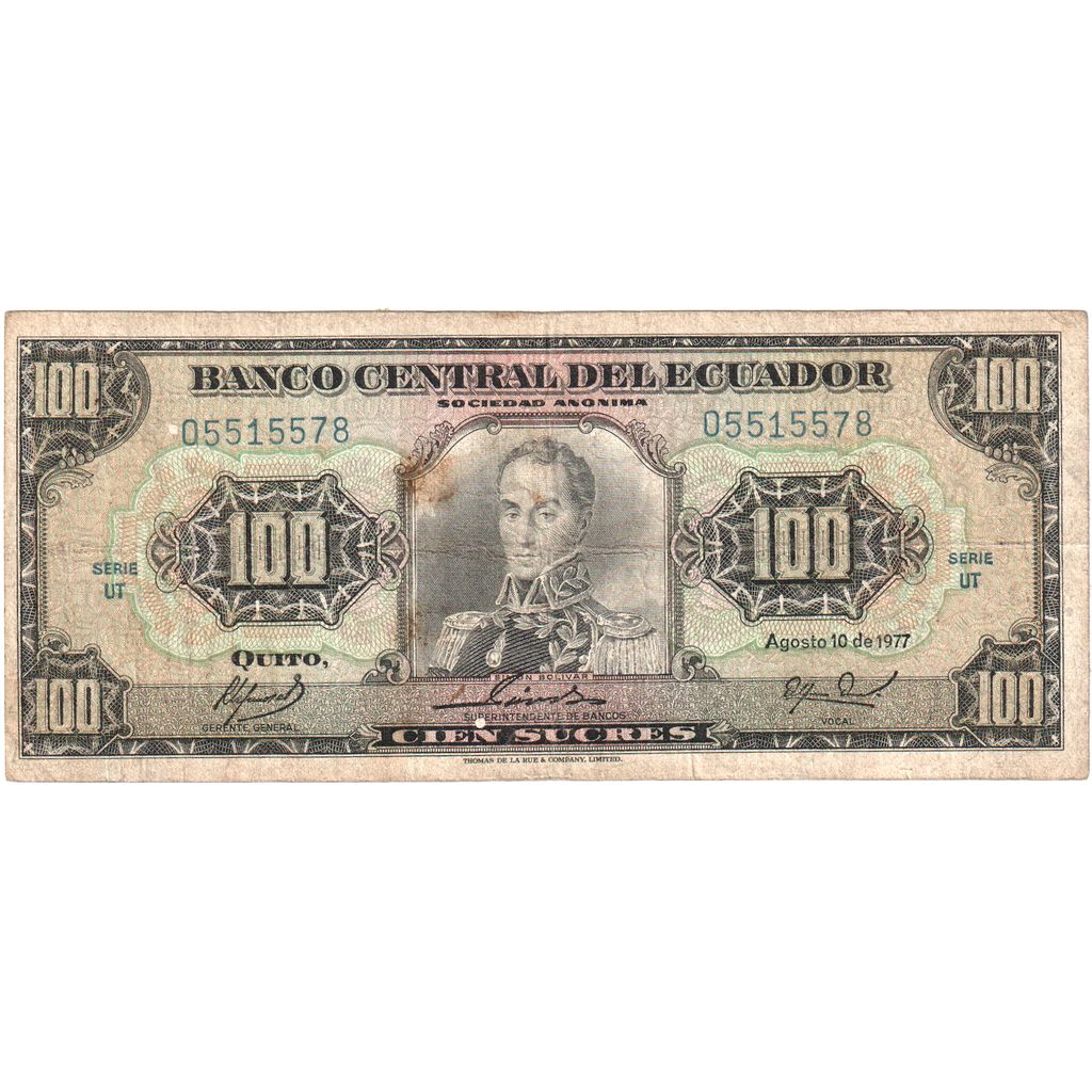 Ekvádor, 
  
  100 Sucres, 
  
  1977-08-10