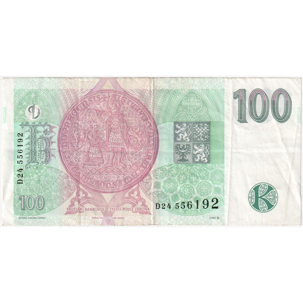 Česká republika, 
  
  100 korún, 
  
  AU(55-58)