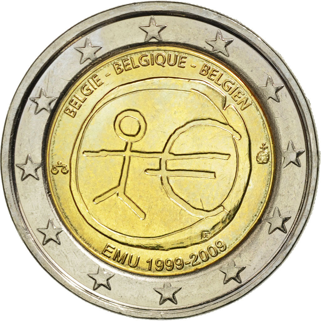 Belgicko, 
  
  2 eurá, 
  
  10 jahre eur