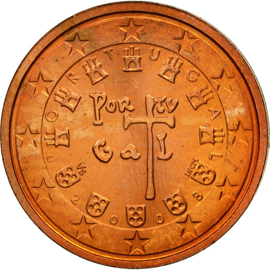 Portugalsko, 
  
  2 euro centy, 
  
  2008