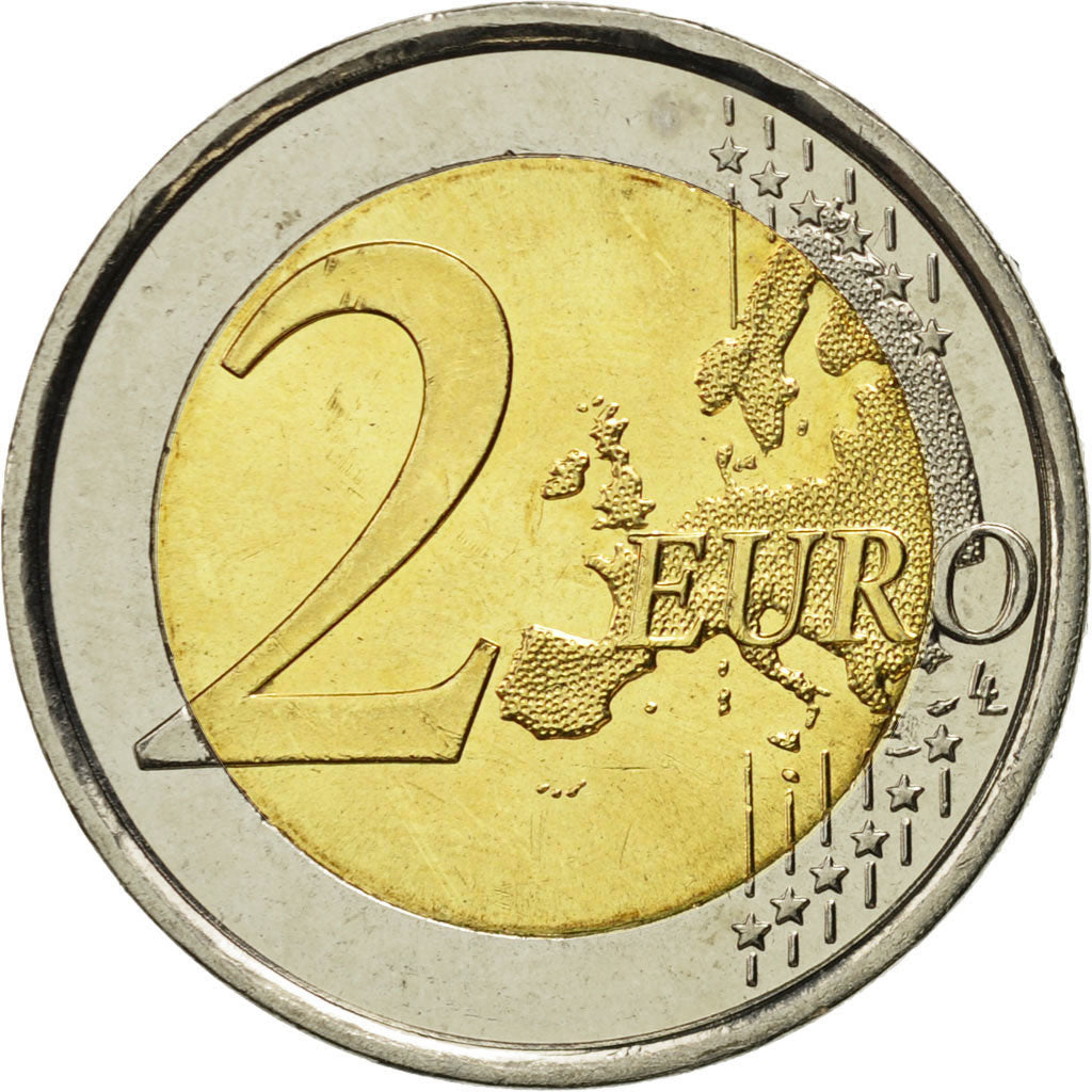 Španielsko, 
  
  2 eurá, 
  
  10 ans de l'Euro