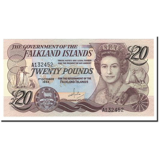 bankovka, 
  
  Falklandské ostrovy, 
  
  20 libier