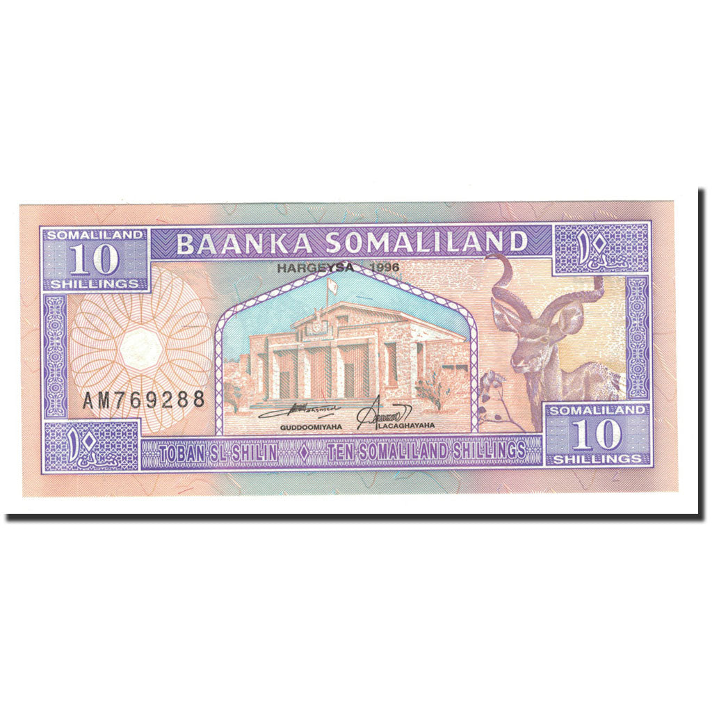 bankovka, 
  
  Somaliland, 
  
  10 šilingov = 10 šilinov