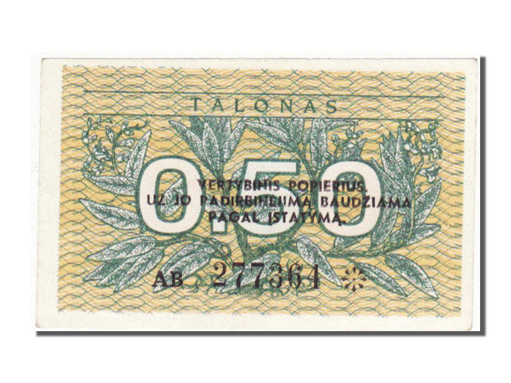 bankovka, 
  
  Litva, 
  
  0,50 Talonas