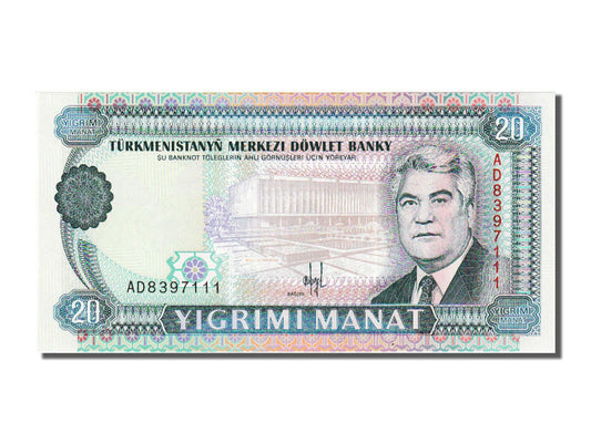 bankovka, 
  
  Turkménsko, 
  
  20 Manat