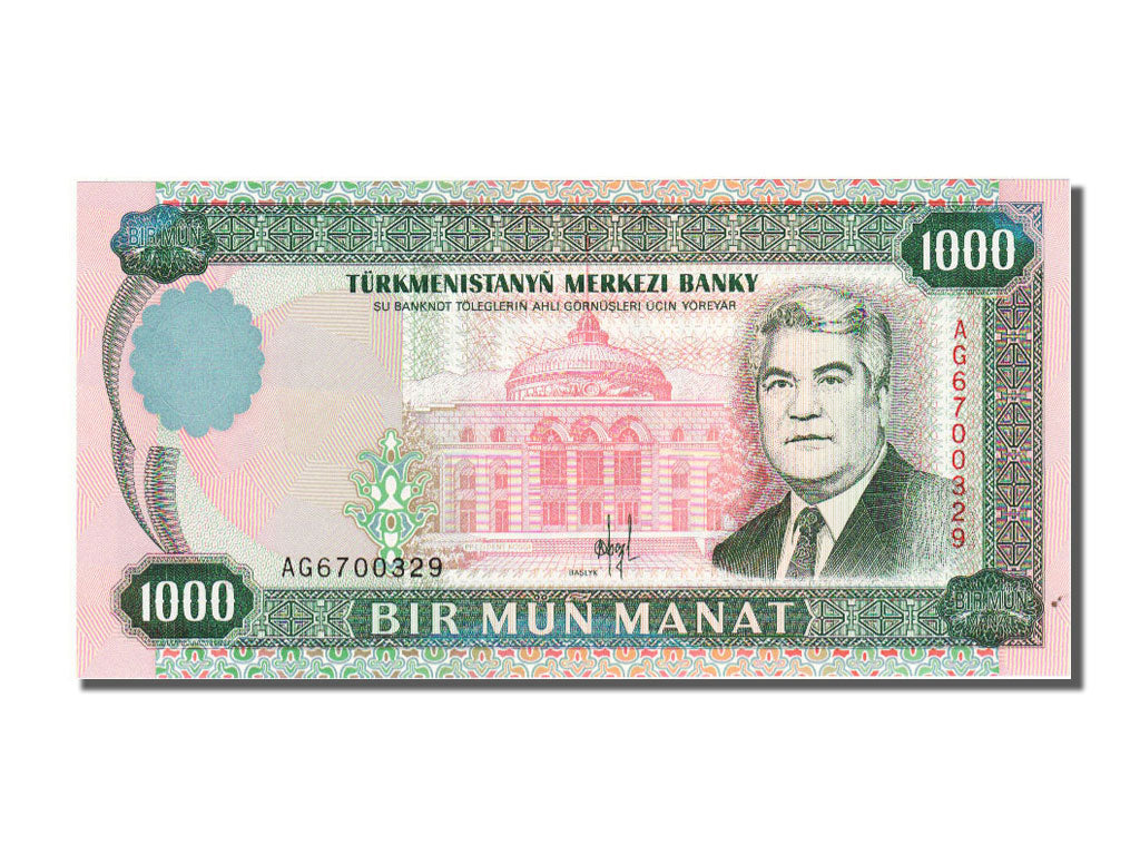 bankovka, 
  
  Turkménsko, 
  
  1000 manatov