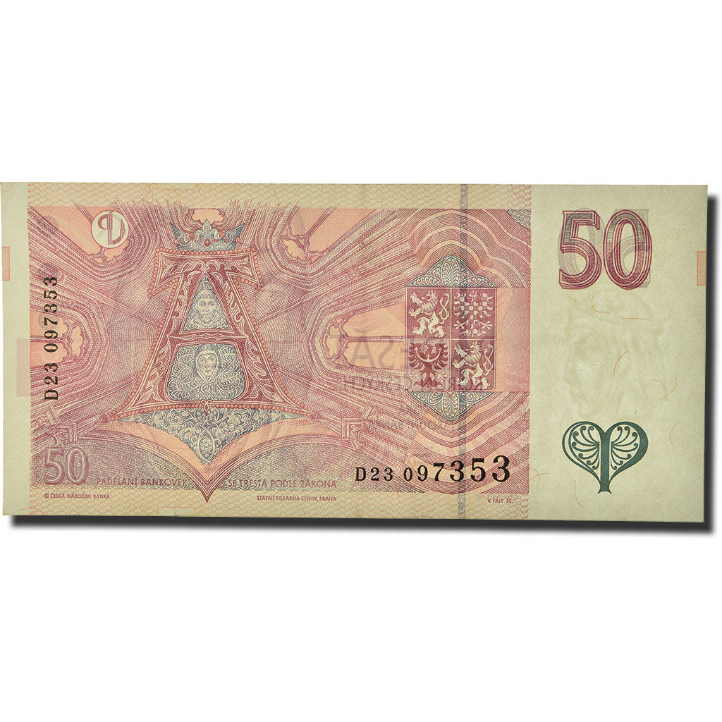 bankovka, 
  
  Česká republika, 
  
  50 korún